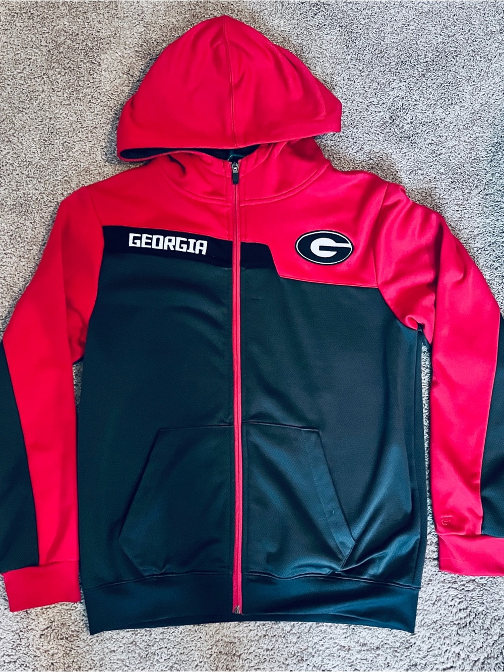 Colosseum Red & Charcoal UGA Full-Zip Hooded Jacket